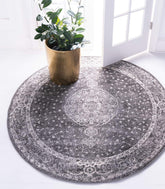 Unique Loom Bromley Collection Area Rug - Midnight (3' 1" Round, Dark Gray/ Gray) image 0